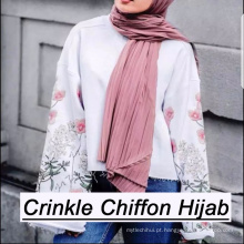 2017 verão mulher cor sólida plian muçulmano hijabs atacado hijabs instantâneo xale chiffon hijab